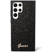 Guess Glitter Flakes Metal Logo Samsung Galaxy S24 Ultra fekete PC/TPU tok - Telefon tok