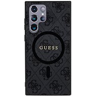Guess PU Leather 4G Colored Ring MagSafe Zadní Kryt pro Samsung Galaxy S24 Ultra Black - Phone Cover