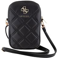 Guess PU Quilted 4G Metal Logo Phone Bag with Zipper Black - Phone Case