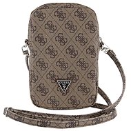 Guess PU 4G Triangle Logo Phone Bag with Zipper Brown - Phone Case