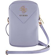 Guess PU Grained 4G Metal Logo Taška na Telefon se Zipem Purple - Phone Case