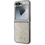 Guess PC/TPU Glitter Flakes Metal Logo Back Cover for Samsung Galaxy Z Flip6 Gold - Phone Cover