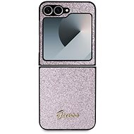 Guess PC/TPU Glitter Flakes Metal Logo Back Cover for Samsung Galaxy Z Flip6 Pink - Phone Cover