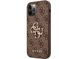 Guess PU 4G Metall Logo Back Cover für Apple iPhone 12/12 Pro Brown - Handyhülle