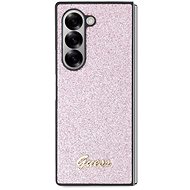 Guess PC/TPU Glitter Flakes Metal Logo Rückseite Handyhülle für Samsung Galaxy Z Fold6 Rosa - Handyhülle