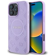 Guess Saffiano Peony Stamp MagSafe Back Cover for iPhone 16 Pro Purple - Phone Cover