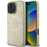 Guess Saffiano Peony Stamp MagSafe Back Cover for iPhone 16 Pro Max Gold - Phone Cover