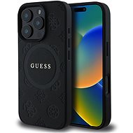 Guess Saffiano Peony Stamp MagSafe Back Cover for iPhone 16 Pro Max Black - Phone Cover