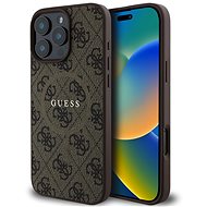 Guess PU Leather 4G coloured Ring MagSafe Back Cover for iPhone 16 Pro Brown - Phone Cover