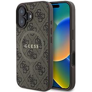 Guess PU Leather 4G Colored Ring MagSafe Back Cover for iPhone 16 Plus Brown - Phone Cover