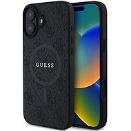 Guess PU Leather 4G Colored Ring MagSafe Back Cover for iPhone 16 Plus Black - Phone Cover