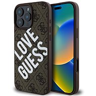 Guess PU Leather 4G Big Love Logo MagSafe Back Cover for iPhone 16 Pro Max Brown - Phone Cover