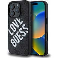 Guess PU Leather 4G Big Love Logo MagSafe Back Cover for iPhone 16 Pro Black - Phone Cover