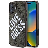 Guess PU Leather 4G Big Love Logo MagSafe Back Cover for iPhone 16 Brown - Phone Cover