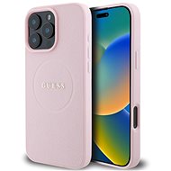 Guess PU Grained Classic Logo MagSafe Back Cover for iPhone 16 Pro Max Pink - Phone Cover