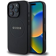 Guess PU Grained Classic Logo MagSafe Back Cover for iPhone 16 Pro Black - Phone Cover