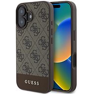 Guess PU 4G Stripe Back Cover for iPhone 16 Brown - Phone Cover