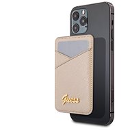 Guess Saffiano Cardslot Metal Logo Gold - Phone Cover