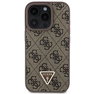 Guess PU 4G Strass Triangle Metal Logo Back Cover + Crossbody Strap for iPhone 16 Pro Brown - Phone Cover
