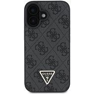 Guess PU 4G Strass Triangle Metal Logo Back Cover + Crossbody Strap for iPhone 16 Black - Phone Cover