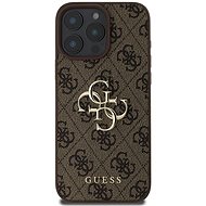 Guess PU 4G Metal Logo Back Cover for iPhone 16 Pro Max Brown - Phone Cover