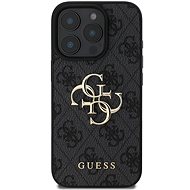 Guess PU 4G Metal Logo Back Cover for iPhone 16 Pro Grey - Phone Cover