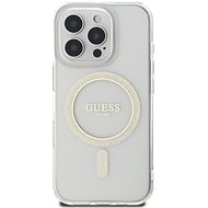 Guess IML Glitter Ring MagSafe Back Cover for iPhone 16 Pro Transparent - Phone Cover