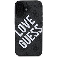 Guess PU Leather 4G Big Love Logo MagSafe Back Cover for iPhone 16 Black - Phone Cover