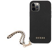 Guess PU Saffiano Gold Chain for Apple iPhone 12 Pro Max Black - Phone Cover