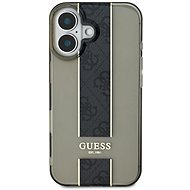 Guess IML Middle 4G Stripe Back Cover for iPhone 16 Black - Phone Cover