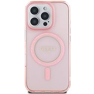 Guess IML Glitter Ring MagSafe Back Cover for iPhone 16 Pro Pink - Phone Cover