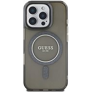 Guess IML Glitter Ring MagSafe Back Cover for iPhone 16 Pro Max Black - Phone Cover