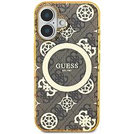 Guess IML 4G Peony MagSafe Back Cover for iPhone 16 Brown - Phone Cover
