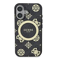 Guess IML 4G Peony MagSafe Back Cover for iPhone 16 Black - Phone Cover