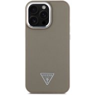 Guess PU Grained Triangle Logo Back Cover for iPhone 16 Pro Brown - Phone Cover