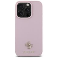 Guess PU Grained 4G Small Metal Logo MagSafe Back Cover for iPhone 16 Pro Pink - Phone Cover
