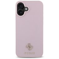 Guess PU Grained 4G Small Metal Logo MagSafe Back Cover for iPhone 16 Pink - Phone Cover