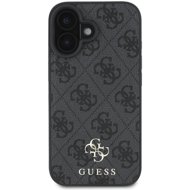 Guess PU 4G Small Metal Logo MagSafe Back Cover for iPhone 16 Grey - Phone Cover