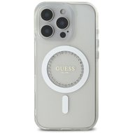 Guess IML Rhinestones Ring MagSafe Back Cover for iPhone 16 Pro White - Phone Cover