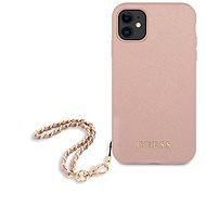 Guess PU Saffiano Gold Chain für Apple iPhone 11 Pink - Handyhülle