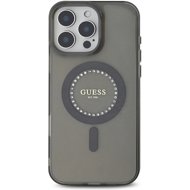 Guess IML Rhinestones Ring MagSafe Back Cover for iPhone 16 Pro Black - Phone Cover