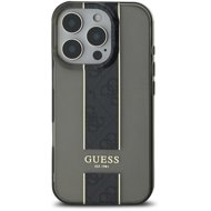 Guess IML Middle 4G Stripe Back Cover for iPhone 16 Pro Max Black - Phone Cover