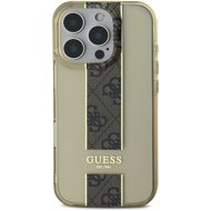 Guess IML Middle 4G Stripe Back Cover for iPhone 16 Pro Brown - Phone Cover