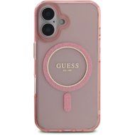 Guess IML Glitter Ring MagSafe Back Cover for iPhone 16 Pink - Phone Cover