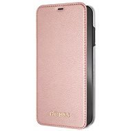 Guess PU Leather Book Case Iridescent Rose Gold na iPhone XS Max - Puzdro na mobil