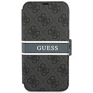 Guess PU 4G Printed Stripe Book Case for Apple iPhone 13 Pro Max Grey - Phone Case