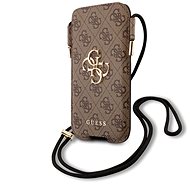 Guess PU 4G Pouch Script Logo L Brown - Phone Case