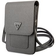 Guess PU Saffiano Triangle Logo Phone Bag Grey - Puzdro na mobil