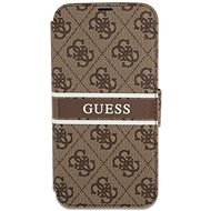 Guess PU 4G Printed Stripe Book Case for Apple iPhone 13 Pro Max Brown - Phone Case
