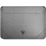 Guess Saffiano Triangle Metal Logo Computer Sleeve 16" Silver - Laptop Case